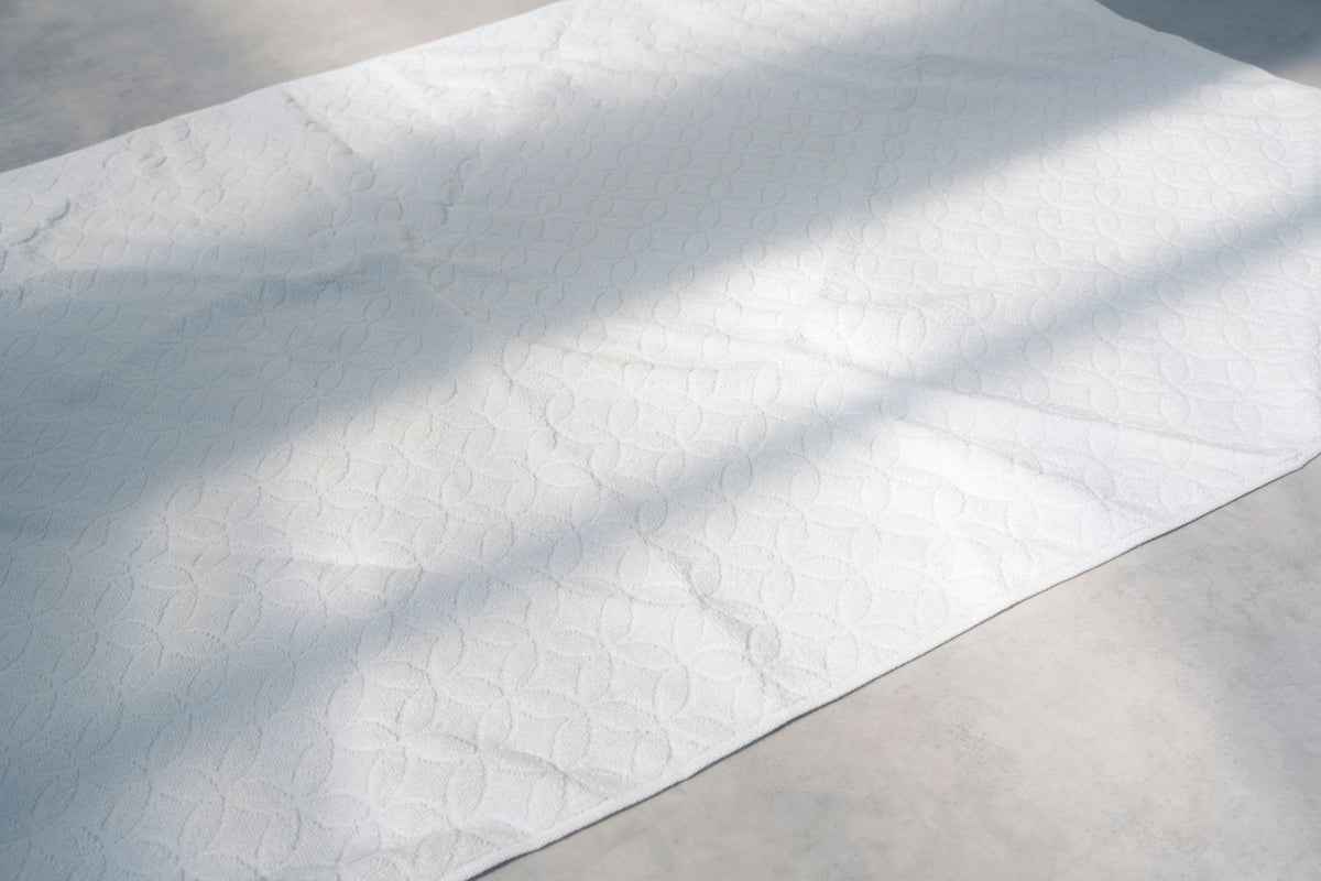 Imabari Bath Towel – Shippo Jacquard Weave / White, Gift Boxed